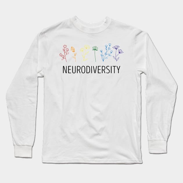 Neurodiversity Autism Awareness ADHD Flower Autistic Long Sleeve T-Shirt by Aymoon05